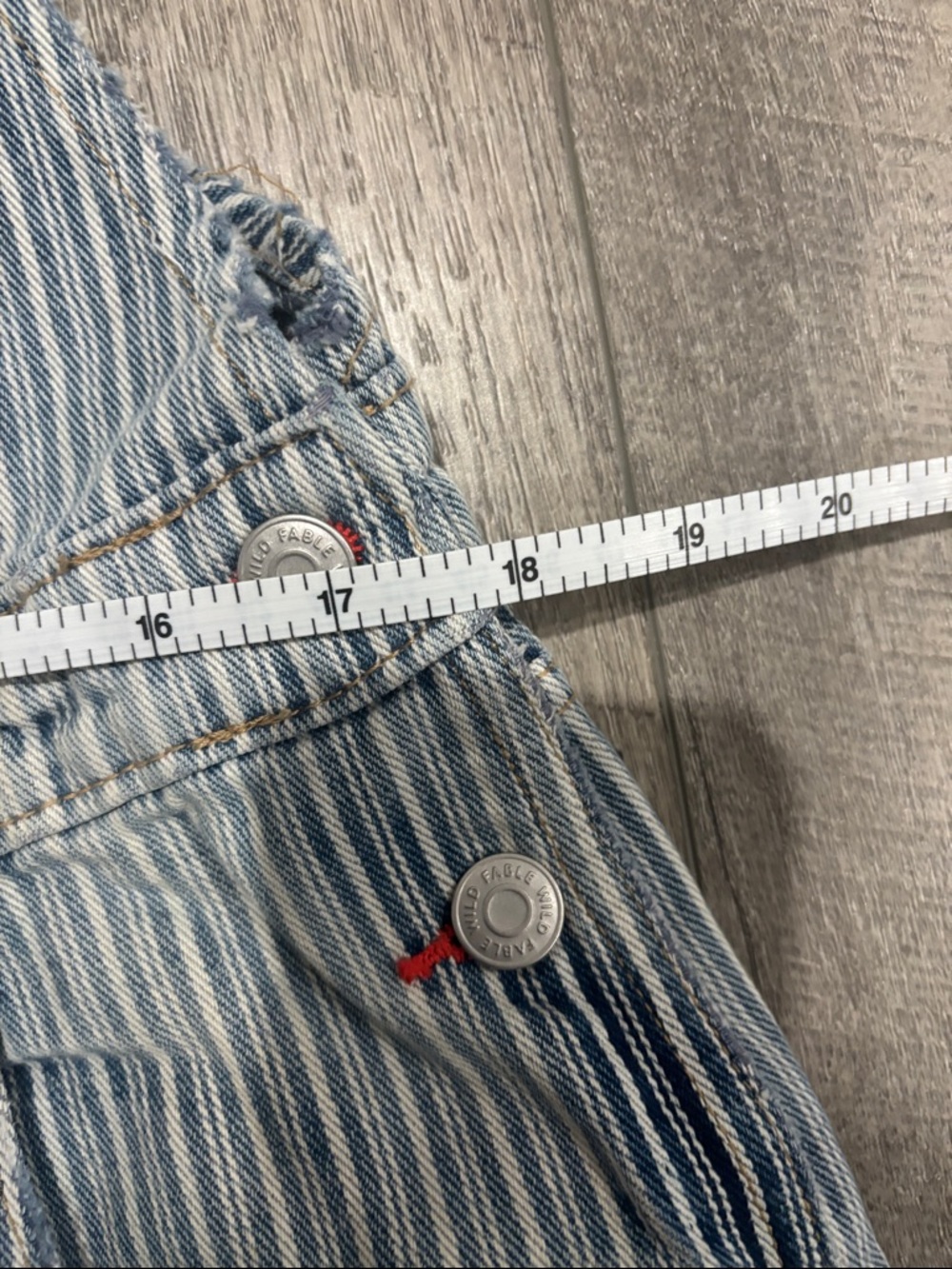wild fable Light Blue & White Striped Denim Overalls - Picture 4 of 6